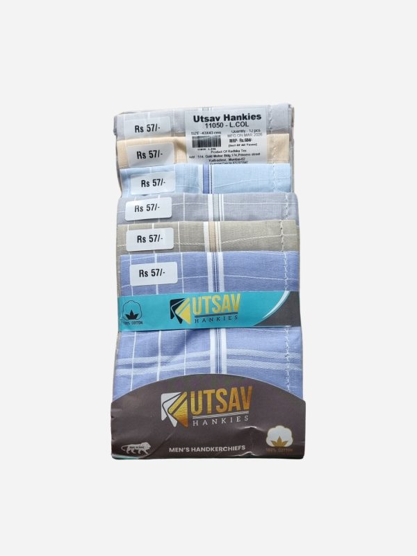 Mens Cotton Handkerchief - Pack of 12 Soft & Durable Hankies